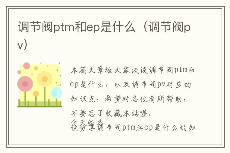 调节阀ptm和ep是什么（调节阀pv）