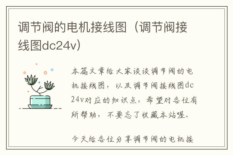 调节阀的电机接线图（调节阀接线图dc24v）