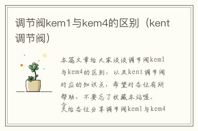 调节阀kem1与kem4的区别（kent调节阀）