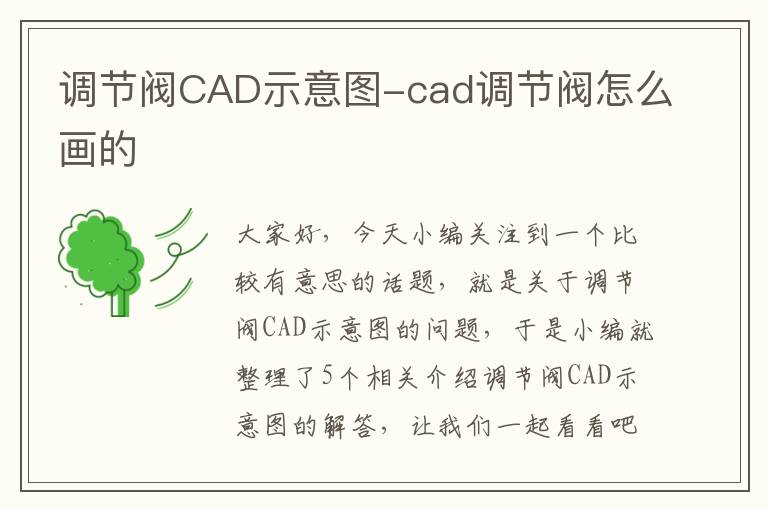 调节阀CAD示意图-cad调节阀怎么画的