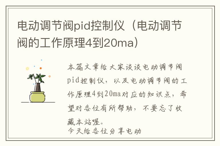 电动调节阀pid控制仪（电动调节阀的工作原理4到20ma）