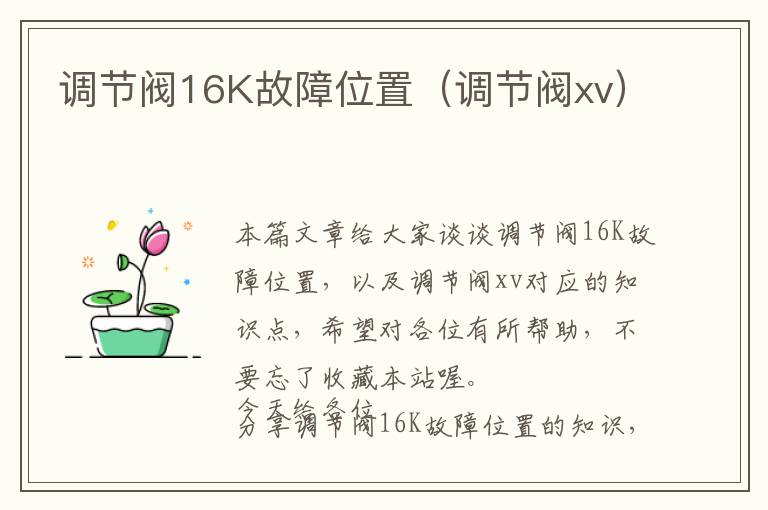 调节阀16K故障位置（调节阀xv）