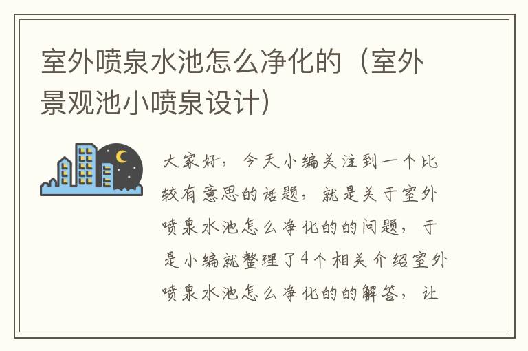 室外喷泉水池怎么净化的（室外景观池小喷泉设计）