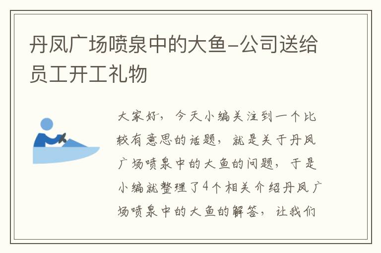 丹凤广场喷泉中的大鱼-公司送给员工开工礼物